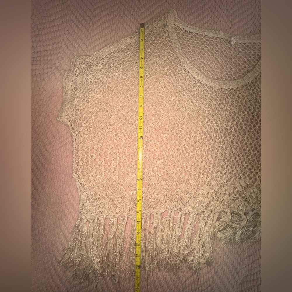 POL Crochet Fringe Boho Top – Size Large - Picture 5 of 9